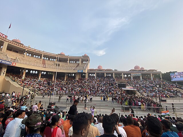 Wagah_border_ceremony_and_crowds_India
