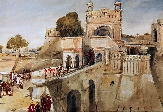Watercolour_of_Gobindgarh_Fort_by_Charlotte